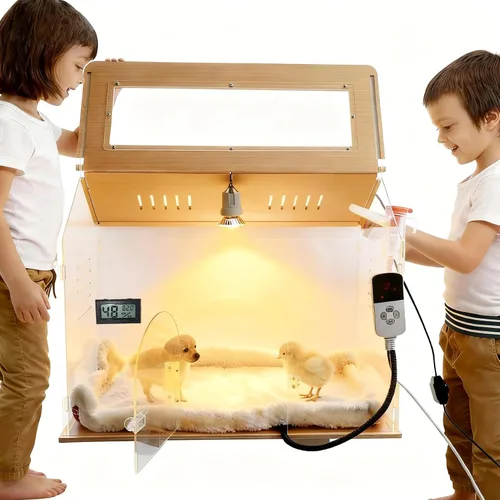Vista 6 de Intelligence Pet House - Incubadora para cachorros con alfombrilla de calefacción, diseño totalmente transparente