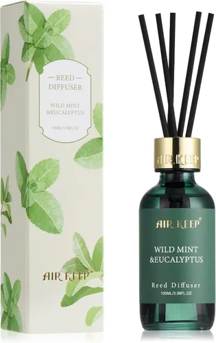 Vista 8 de Airkeep Juego de difusor de junco, 3.38 onzas líquidas, difusor de aceite de playa de coco con 8 varillas de caña, difusor de varillas de fragancia