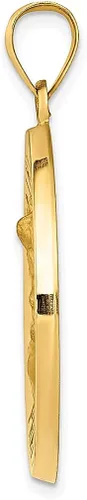 Vista 2 de Collar con colgante de medalla de San Miguel de oro amarillo de 14 quilates, patrón religioso, joyería fina para mujer, regalos para ella, Piedra