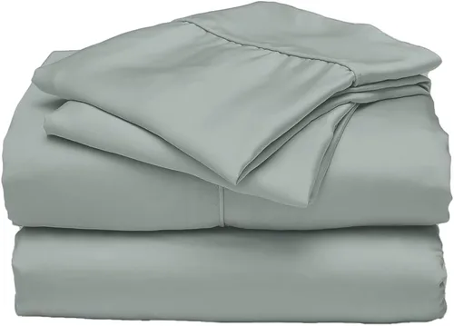 Vista 11 de ettitude Juego de sábanas estándar 100% lyocell de bambú orgánico, nube (blanco), matrimonial, sábanas transpirables, ropa de cama, satén, tela a