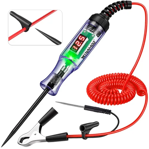 Vista 8 de Probador de Luz Automotriz de Circuito LED Digital de 3-48V, Probador de Luz Automática con Pantalla de Voltaje, Lápiz Probador Eléctrico