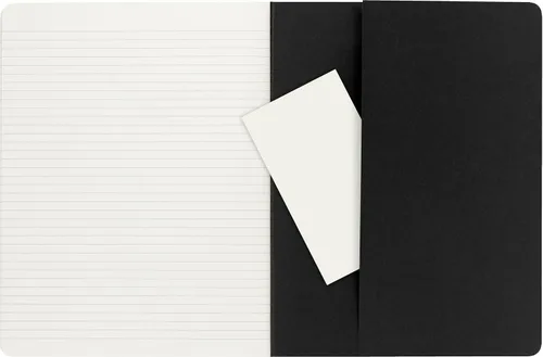 Vista 5 de Moleskine - Diario Cahier, cubierta blanda, grande (XL) con líneas, negro, 80 páginas (juego de 3)