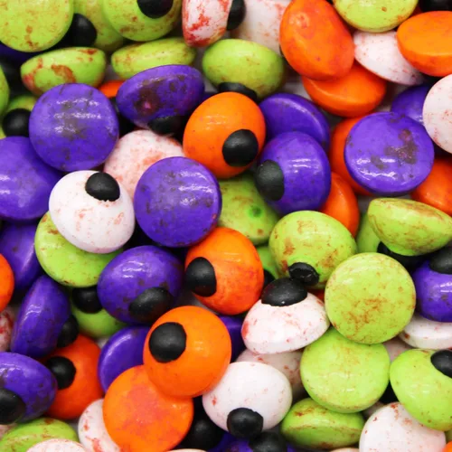 Vista 6 de Bolsa de media libra, surtido de mini bolas de caramelo sangrientas para proyectos escolares, 8 onzas, ojos de caramelo duros comestibles
