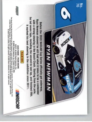 Vista 2 de 2020 Panini Prizm #76 Ryan Newman Koch Roush Fenway Racing Ford NASCAR Racing Trading Card