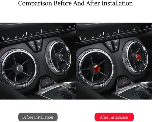 Vista 4 de Calcomanía de fibra de carbono para perilla de ventilación de aire acondicionado, cubierta interior para Chevrolet Camaro 2016 2017 2018 2019 2020