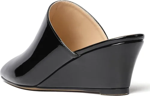 Vista 7 de MODENCOCO Zapatos de tacón bajo con cuña para mujer, cómodos zapatos de tacón bajo con cuña y puntera cuadrada de 2 pulgadas