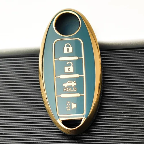 Vista 3 de OLLEN Funda para llavero de TPU de 4 botones con anillo sin tornillos, apta para Nissan Altima Sentra Maxima Murano Rogue Armada Pathfinder, funda