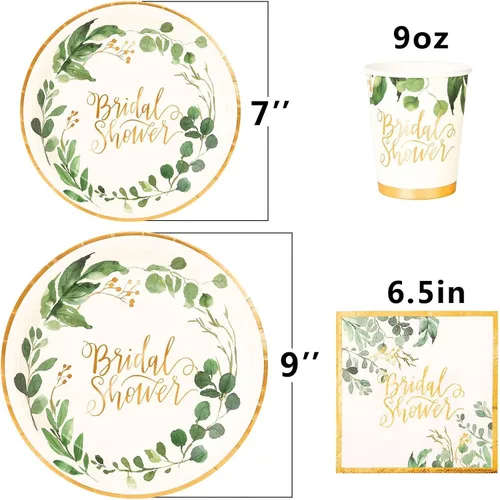 Vista 2 de 192 piezas de decoración para despedida de soltera, juegos de platos y servilletas de boda, platos de papel para despedida de soltera