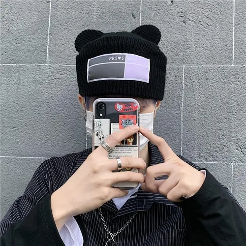 Vista 6 de Y2K - Máscara de esquí Balaklava, gorro de orejas grandes, cuello con capucha de punto, protector de cuello, para hombre y mujer