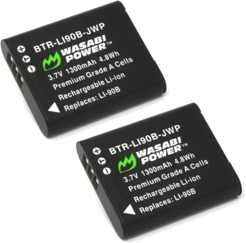Vista 6 de Wasabi Power Batería (paquete de 2) y cargador dual USB-C para Ricoh DB-110 y Ricoh GR III, GR IIIx, Theta X, WG-6, G900, G900 II, G900SE II
