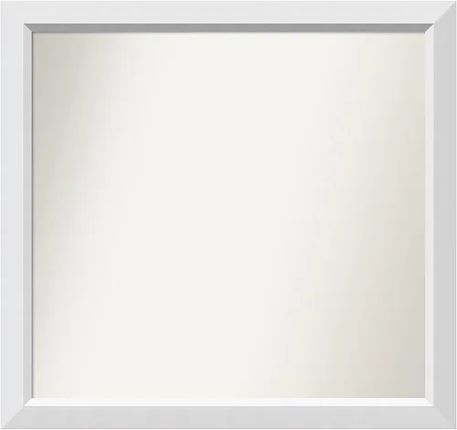 Vista 244 de Amanti Art Espejo de baño blanco para sobre el fregadero, 24 x 26 pulgadas, espejo rectangular blanco y blanco, marco de madera contemporáneo