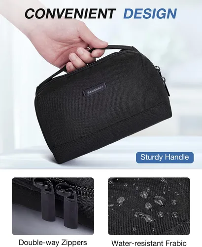 Vista 5 de BAGSMART Bolsa organizadora de electrónica, pequeña bolsa organizadora de tecnología de viaje para artículos esenciales de viaje, bolsa organizadora