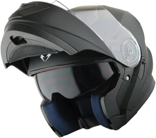 Vista 13 de 1Storm Nuevo Casco Modular de Motocicleta con Visera Dual Cara Completa y Luz Trasera LED Recargable: Modular901 Fibra de Carbon Negro