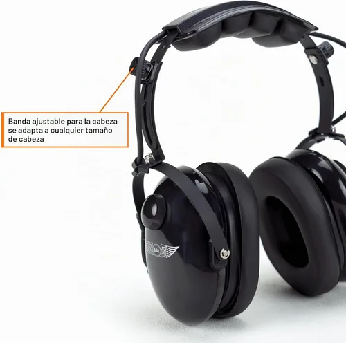 Vista 3 de ASA AirClassics HS-1A - Durabilidad de los auriculares piloto - Reducción de ruido de 23 dB - Micrófono con cancelación de ruido - Estéreo/Mono
