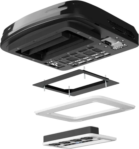 Vista 7 de Aire acondicionado de techo RV de 12 V con calentador, aire acondicionado de CC de perfil bajo de 10,000 BTU - A/C silencioso alimentado por batería