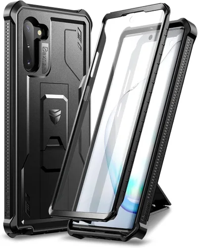 Vista 10 de Dexnor Funda para Samsung Galaxy Note 10, [Protector de pantalla y soporte integrados] Protección de grado militar pesado a prueba de golpes