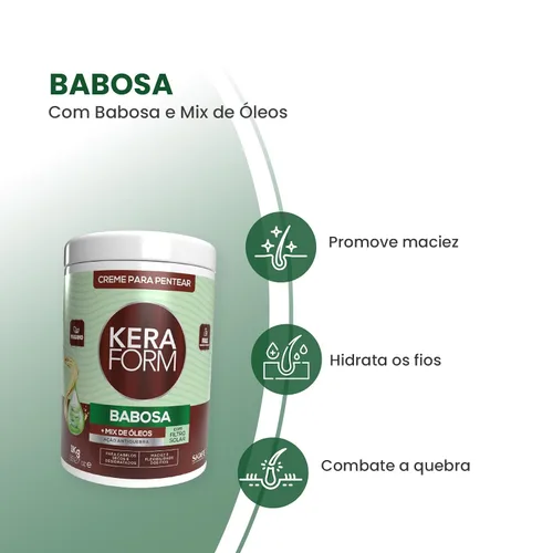 Vista 2 de Keraform Aloe Vera y Aceites Mezcla Crema Peinadora 2.2 lbs.