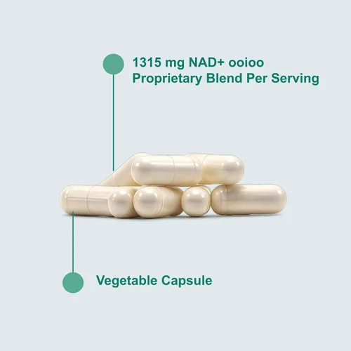 Vista 3 de ooioo Suplemento liposomal NAD+ - Suplemento de resveratrol NAD+ para mujeres y hombres - Apoyo energético y bienestar general - Sin OMG, cápsulas