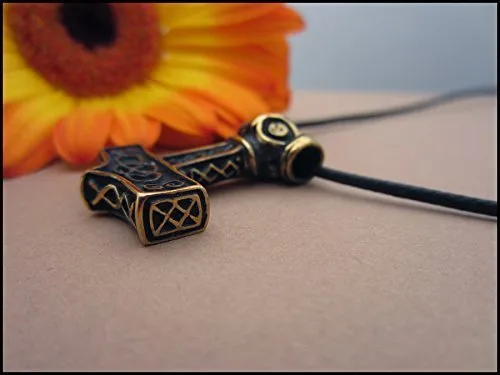 Vista 4 de Thors Hammer Necklace Pendant - Mjölnir Viking Norse Thor Hammer Pendant Viking Jewelry - Thor Necklace - Thor Gifts for Men - Viking Necklace for