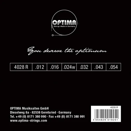 Vista 2 de Optima 4028 R Cuerdas Eléctricas Cromadas, Regulares