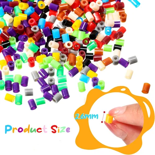 Vista 2 de Libima 28000 Piezas 28 Colores Cuentas de Fusible a Granel para Arte y Manualidades de Niños, Juego de Cuentas de Hierro Multicolor para Regalo