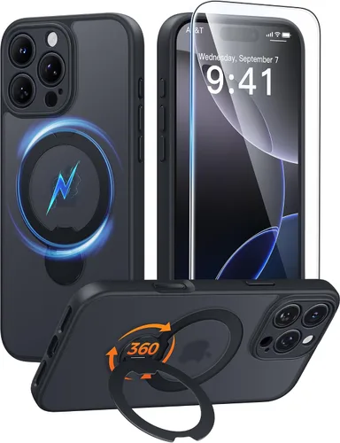 Vista 71 de FNTCASE Funda para Samsung Galaxy Z Flip 8 con soporte magnético giratorio de 360 grados, color negro Compatible con MagSafe, protección completa