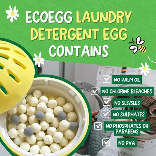 Vista 5 de ecoegg Recambio de huevo de lavandería sin fragancia, 50 cargas