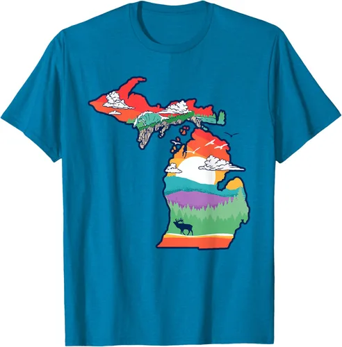 Vista 6 de Michigan Outside - Camiseta con ilustración artística