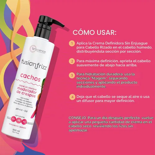 Vista 6 de Brscience Fusionfrizz Curls 4A, 4B, 4C - Crema de peinado rizado 16.9 fl oz