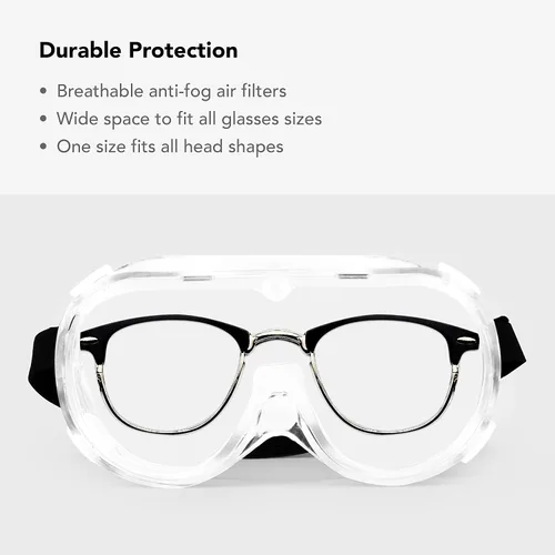 Vista 4 de V by Vye - Gafas de seguridad Paquete de 10 gafas protectoras antivaho transparentes para hombres y mujeres para el trabajo y el juego - Se
