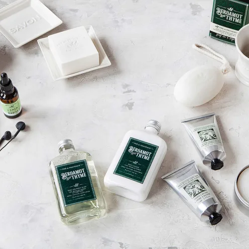 Vista 5 de Pre de Provence Bergamot & Thyme Colección de fragancias para hombre, gel de baño y cabello, 8.5 fl oz