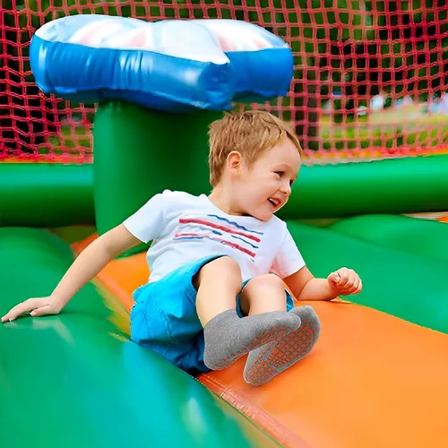 Vista 3 de HYCLES Calcetines antideslizantes para niños y niñas, calcetines adhesivos para el tobillo, calcetines antideslizantes para niños, 6 pares