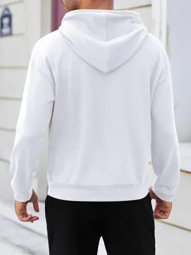 Vista 4 de Vdnerjg Sudaderas con capucha para hombre, de manga larga, con estampado de la bandera estadounidense, con cordón