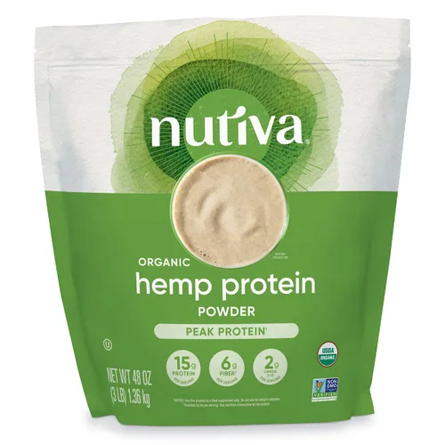 Vista 8 de Polvo de proteína de cáñamo Nutiva Hi Fibre, 16 oz