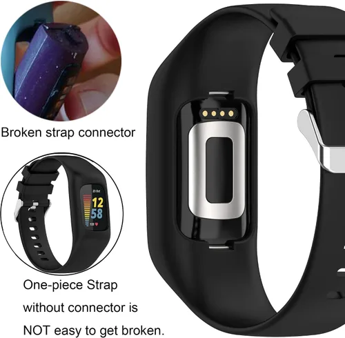 Vista 2 de Correa compatible con Fitbit-Charge-5/4/3, correa de silicona suave lavable de una sola pieza para reloj deportivo de repuesto para rastreador