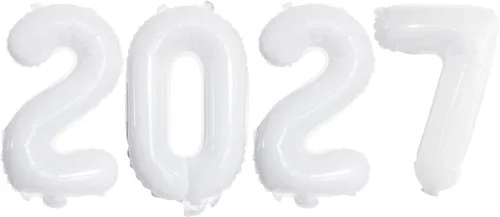 Vista 4 de GOER Globos de papel de aluminio 2026 para fiesta de Año Nuevo, suministros de fiesta, decoraciones de graduación (negro, 16 pulgadas)