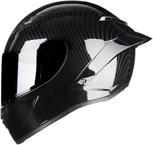 Vista 3 de Casco de motocicleta de cara completa, unisex, para adultos, todoterreno, motocicleta, calle, ATV, casco de cristal, negro, aprobado por DOT