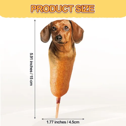 Vista 7 de Ireer 6 piezas de calcomanías de perro de maíz 15 cm, divertidas calcomanías para parachoques, calcomanías de vinilo para auto, calcomanías