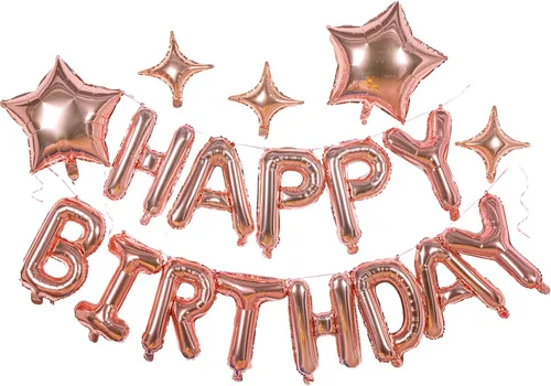 Vista 11 de [Usado] HiParty 23 piezas de guirnalda de globos de cumpleaños, guirnalda de letras 3D azul de mylar de aluminio ecológico premium con 5 piezas