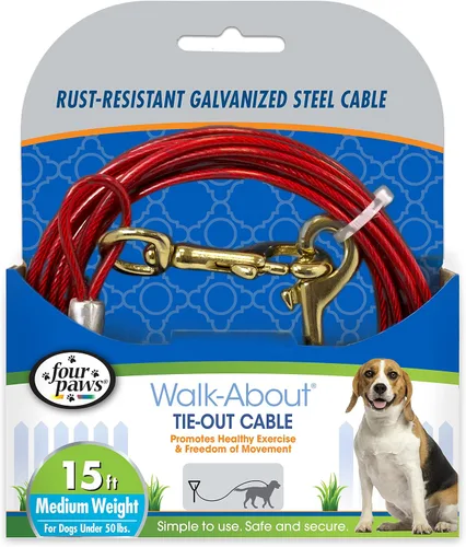 Vista 8 de Four Paws Cable de amarre para perros de peso medio Rojo