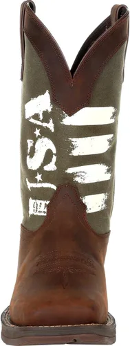 Vista 3 de Durango Botas occidentales con estampado verde militar, Marrón y verde militar.