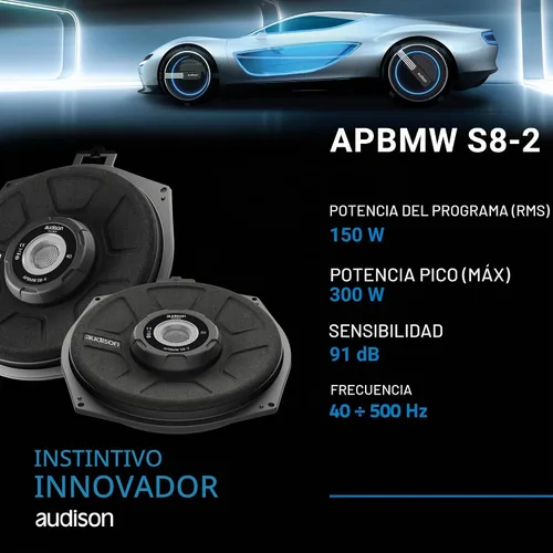 Vista 4 de Audison AP BMW S8-2 Prima Series 8" (200mm) Subwoofer 2Ω para BMW