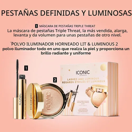 Vista 2 de Juego de maquillaje ICONIC LONDON para brillo natural Lashed and Luminous