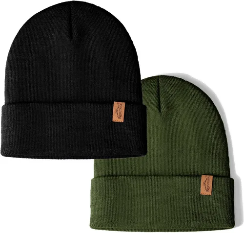 Vista 17 de Rajputana 1 y 2 Packs Gorro de invierno unisex de punto para hombre y mujer 2-Camuflaje