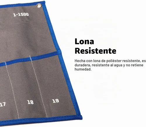 Vista 3 de Capri Tools Bolsa enrollable para llaves con bolsillos estándar