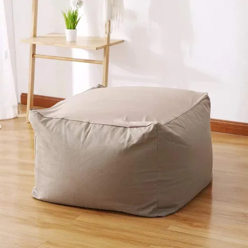 Vista 2 de Funda de sofá perezosa, puf de tela de lino, puf puff para sala de estar, tatami, sillas acolchadas para adultos y niños (relleno no incluido), S1