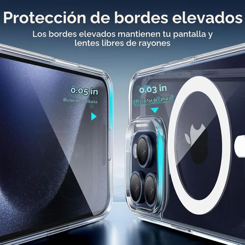 Vista 8 de ESR para iPhone 15 Pro, Funda Compatible con MagSafe, Protección de Grado Militar, Resistente al Amarilleo, Parte Posterior Resistente a