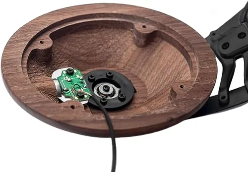 Vista 7 de Meze 99 Classics auriculares con cable de madera de respaldo cerrado sobre la oreja con micrófono (Nogal/Negro)