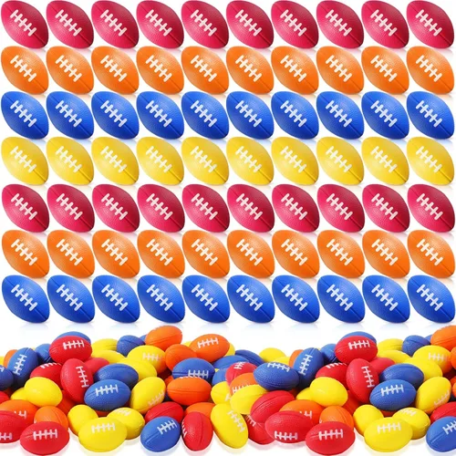 Vista 7 de Civaner Paquete de 100 mini pelotas deportivas de fútbol americano para el estrés, pelotas pequeñas de fútbol para rugbys deportivos, bolas pequeñas
