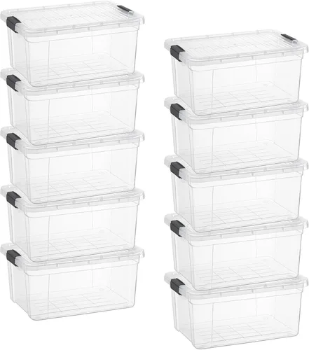 Vista 38 de Superio Mini contenedor de almacenamiento de plástico para crayón, suministros de arte y estuche de costura, organizador pequeño apilable